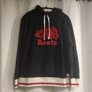 Roots Black and Red Logo Hoodie